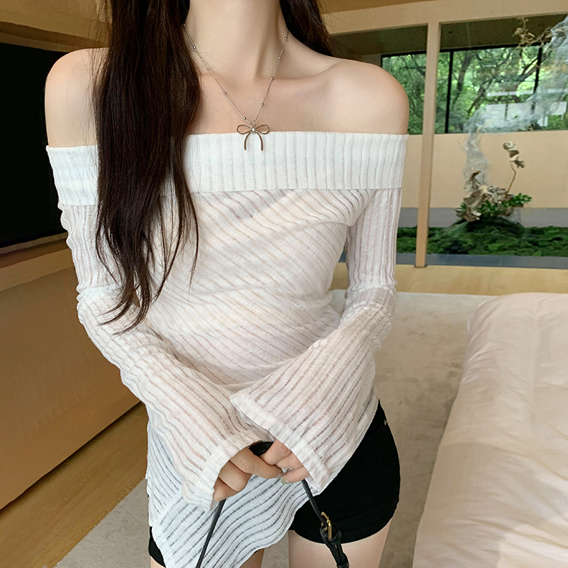 Small chiffon irregular T-shirt sunscreen summer tops