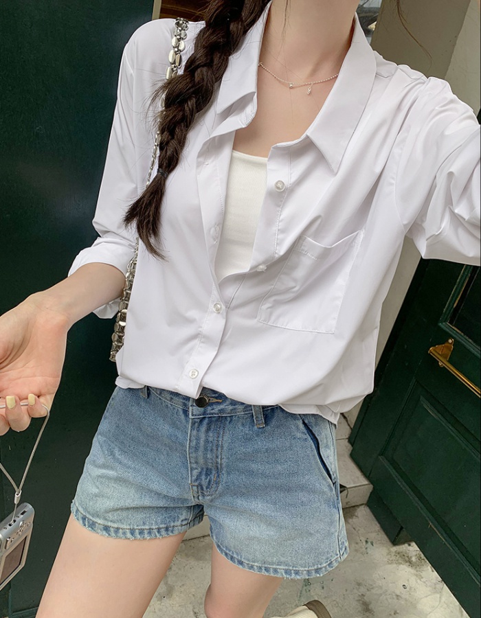 Summer France style commuting chiffon shirt for women