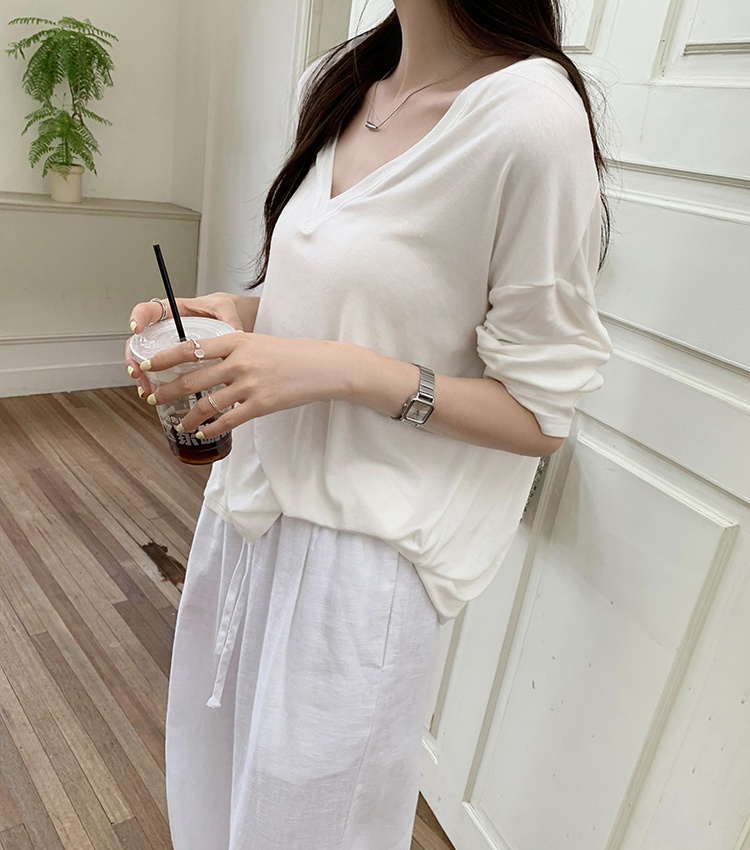 Lazy T-shirt air conditioning tops for women