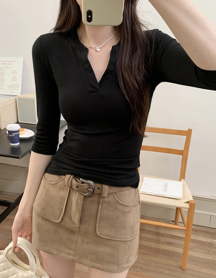 All-match slim bottoming shirt summer tops