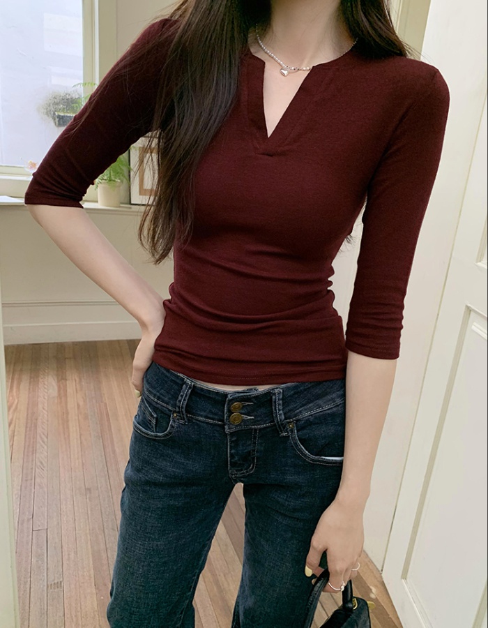 All-match slim bottoming shirt summer tops