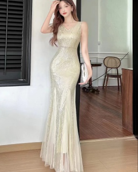 Wedding long bride formal dress autumn party dress