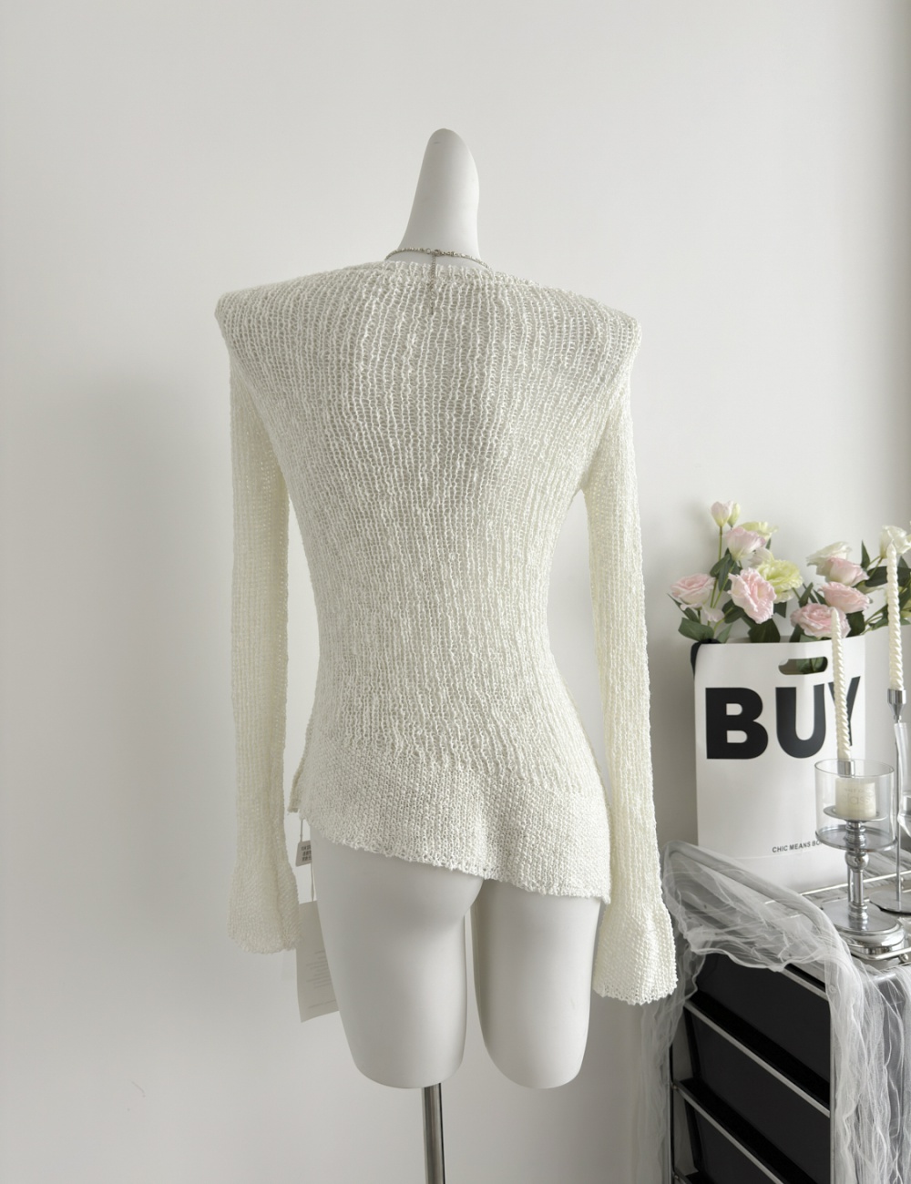 All-match long sleeve sweater hollow tops for women