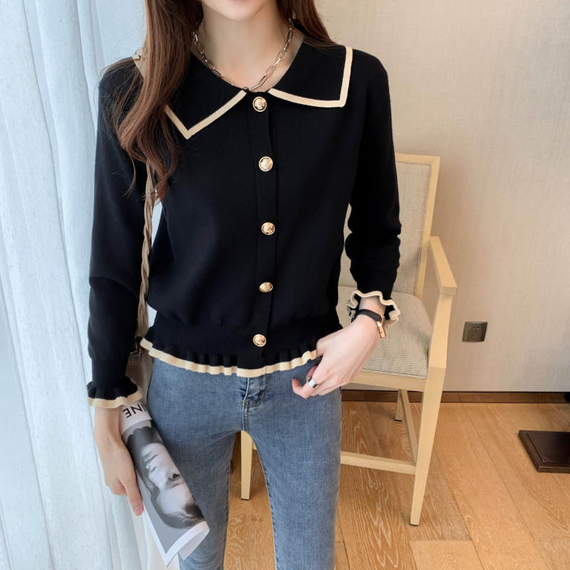 Black sweater small fellow bottoming shirt for women