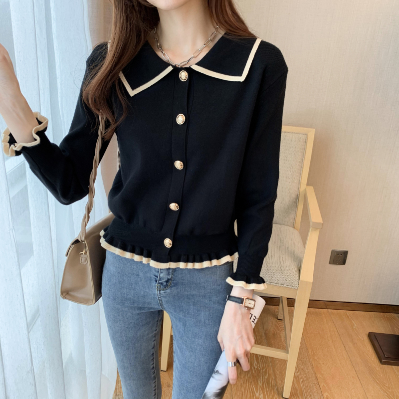 Black sweater small fellow bottoming shirt for women