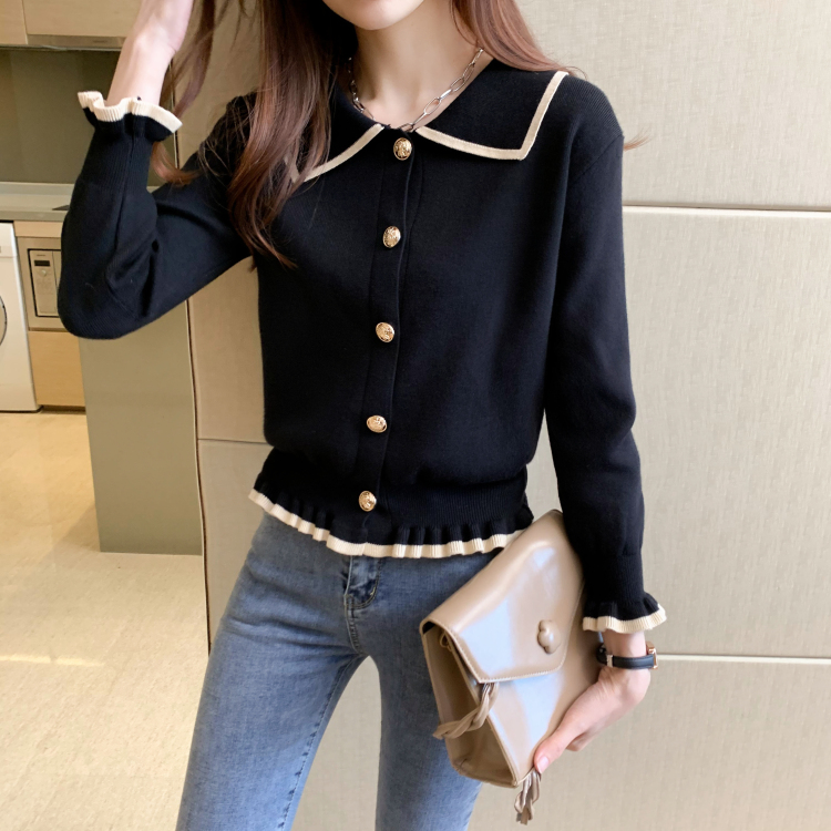 Black sweater small fellow bottoming shirt for women