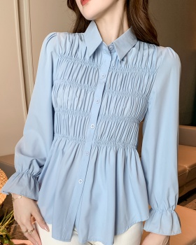 Pinched waist all-match small shirt fashion shirt