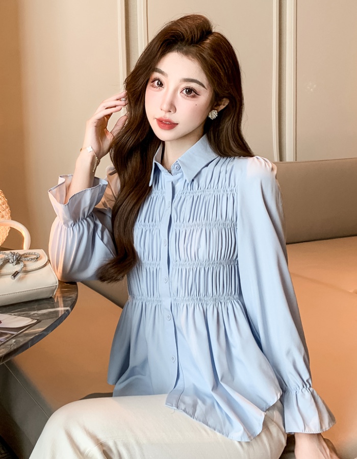 Pinched waist all-match small shirt fashion shirt