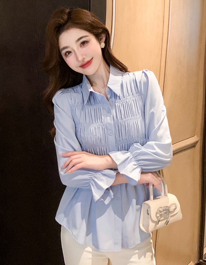 Pinched waist all-match small shirt fashion shirt