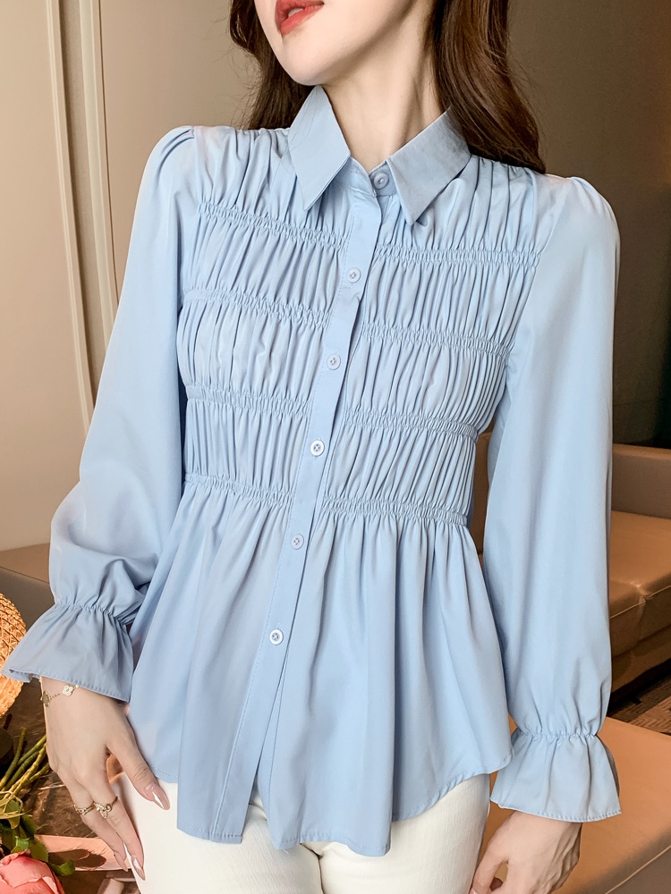 Pinched waist all-match small shirt fashion shirt