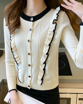 Sweet thick sweater apricot cardigan for women