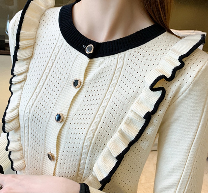 Sweet thick sweater apricot cardigan for women