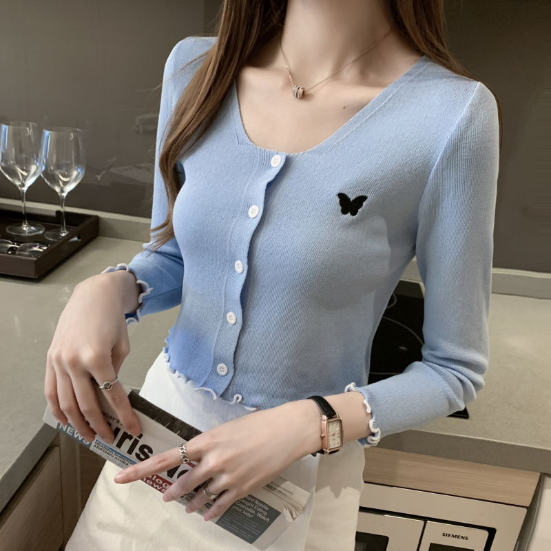 Wood ear thin coat butterfly tops for women