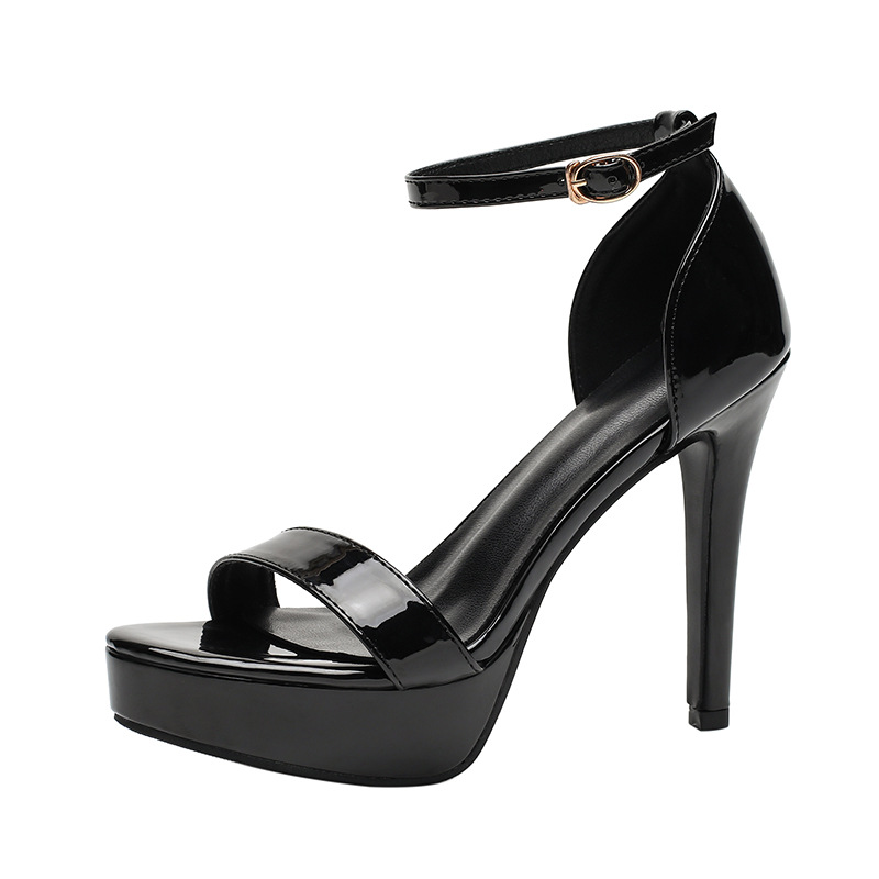 Temperament open toe high-heeled shoes fine-root platform