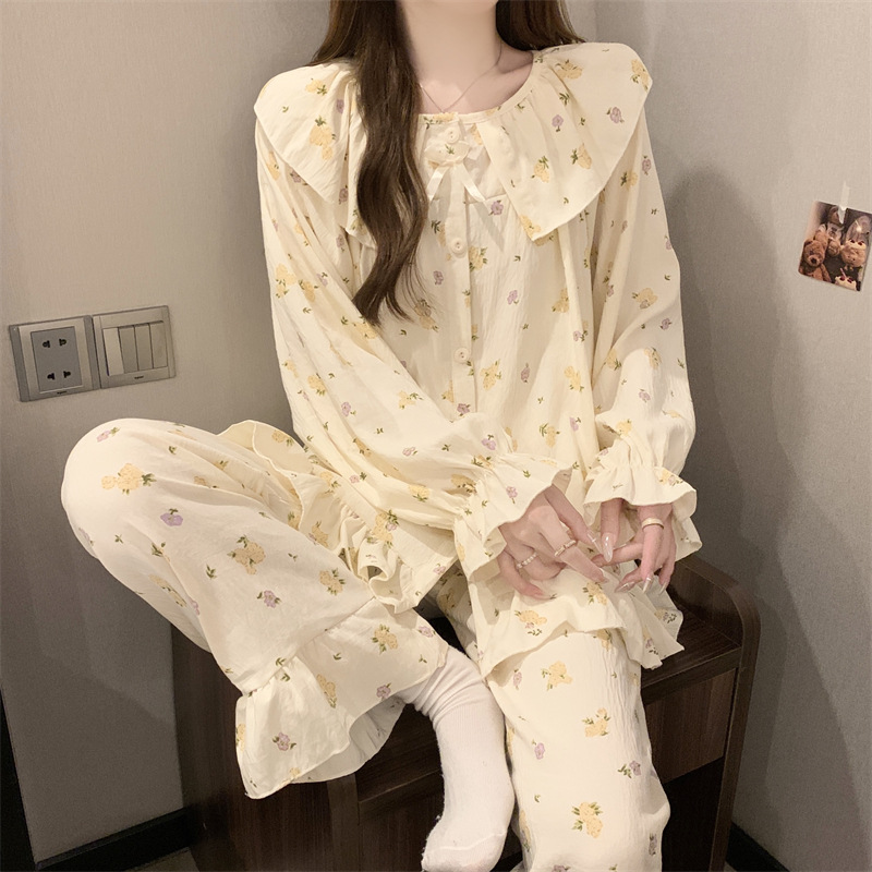 Lovely pajamas homewear cardigan 2pcs set for women