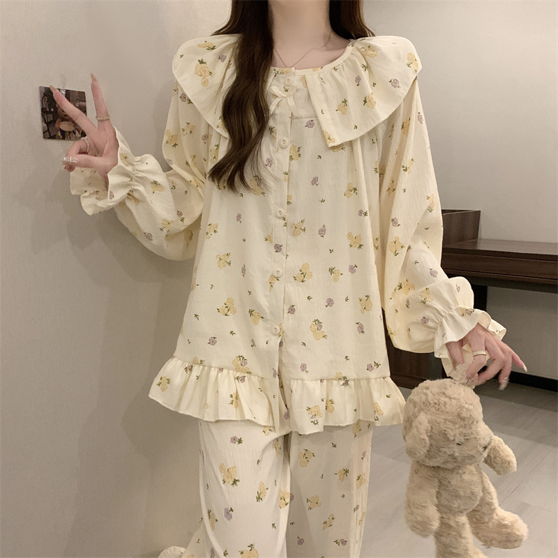 Lovely pajamas homewear cardigan 2pcs set for women