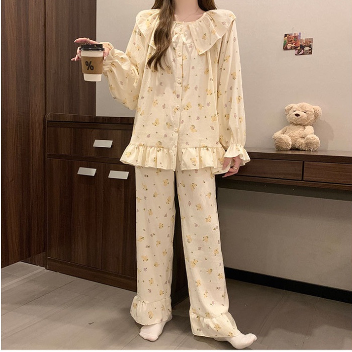 Lovely pajamas homewear cardigan 2pcs set for women