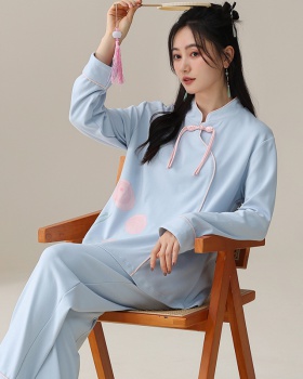 Spring and autumn long sleeve pajamas a set for women