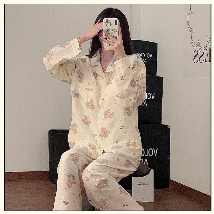 Lovely pajamas sweet cardigan a set for women