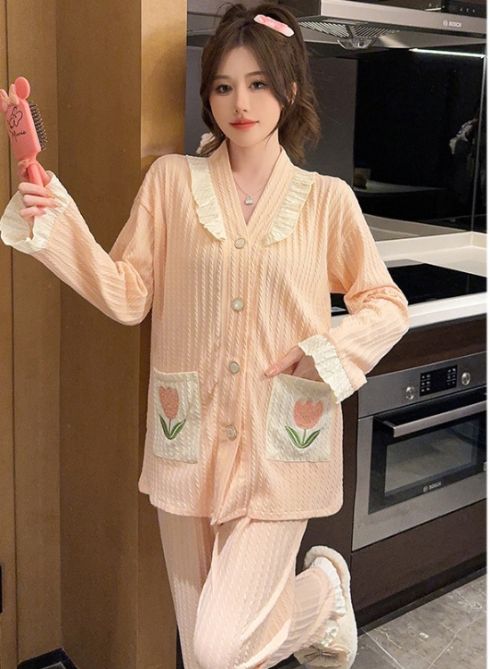 Large yard long pants long sleeve cardigan for women