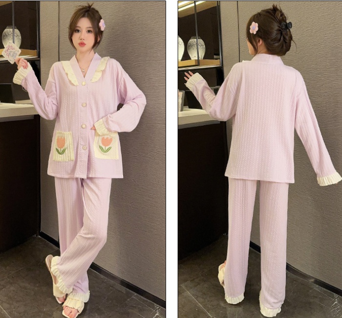 Large yard long pants long sleeve cardigan for women