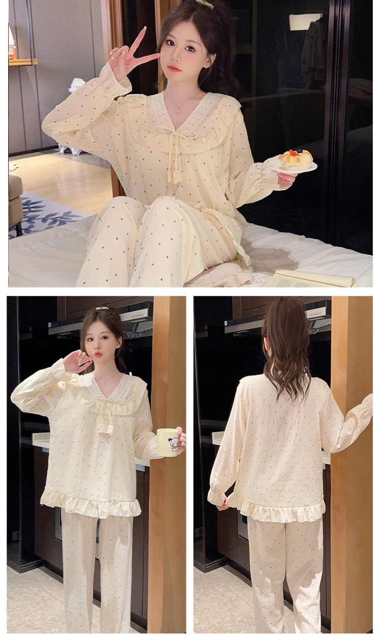 With chest pad homewear cardigan long sleeve long pants