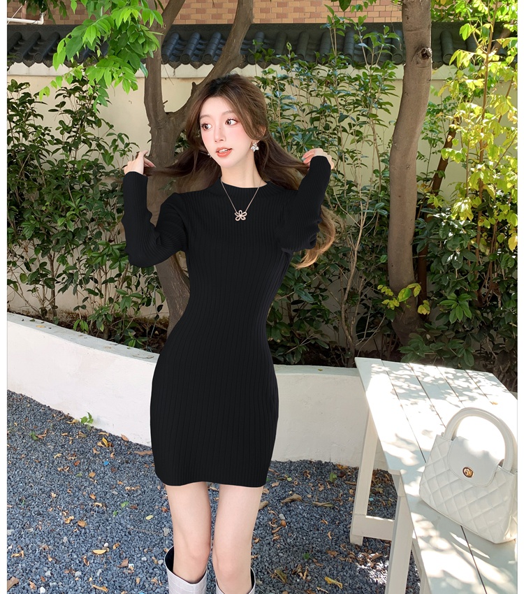 Inside the ride knitted dress slim package hip sweater for women