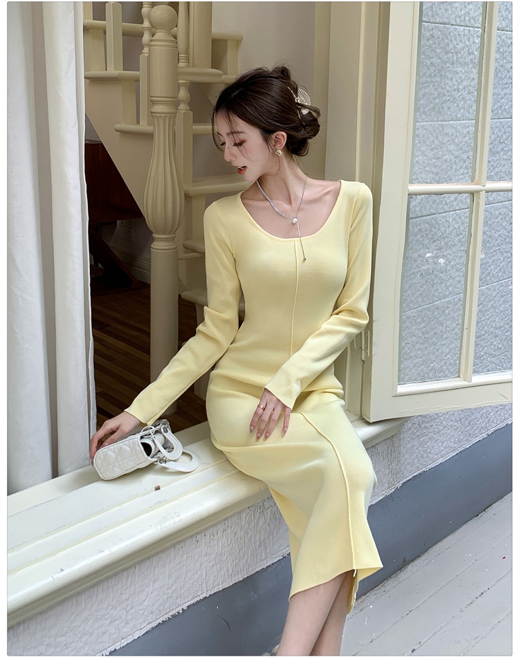 Long retro autumn and winter A-line dress for women