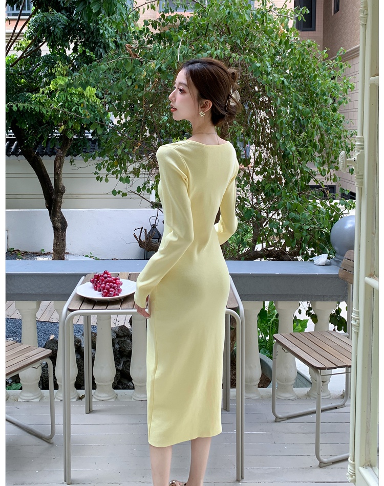 Long retro autumn and winter A-line dress for women