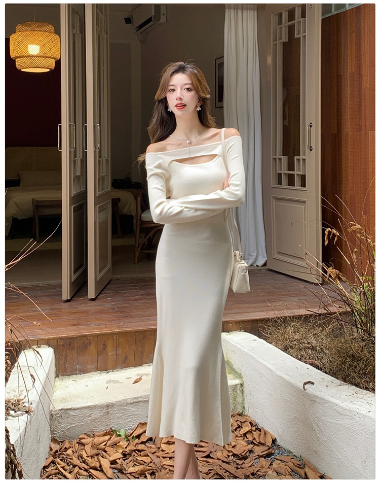 Strapless sexy long dress package hip slim dress