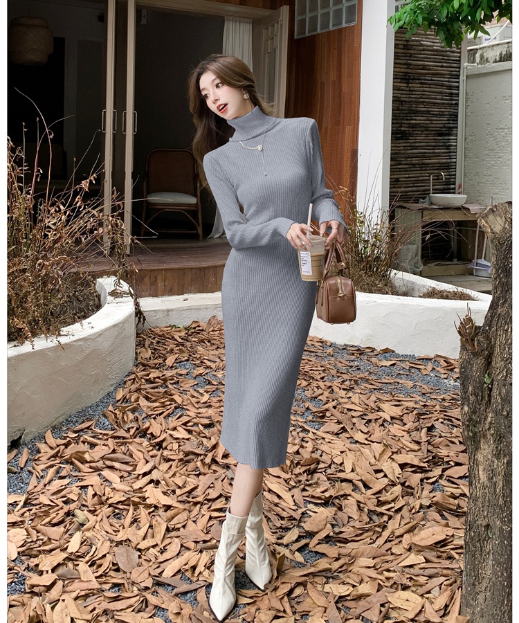 Autumn and winter long dress package hip dress for women