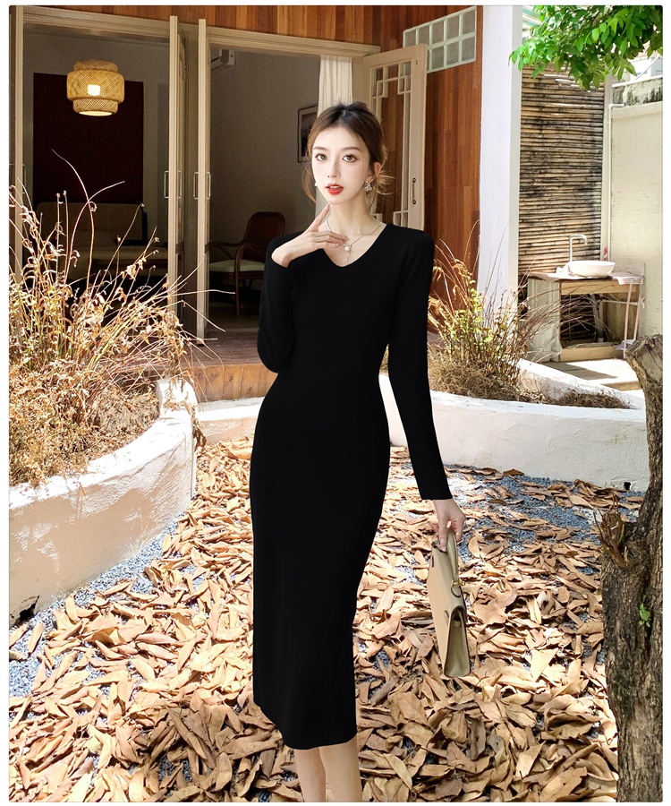 Long sleeve sweater dress autumn and winter dress