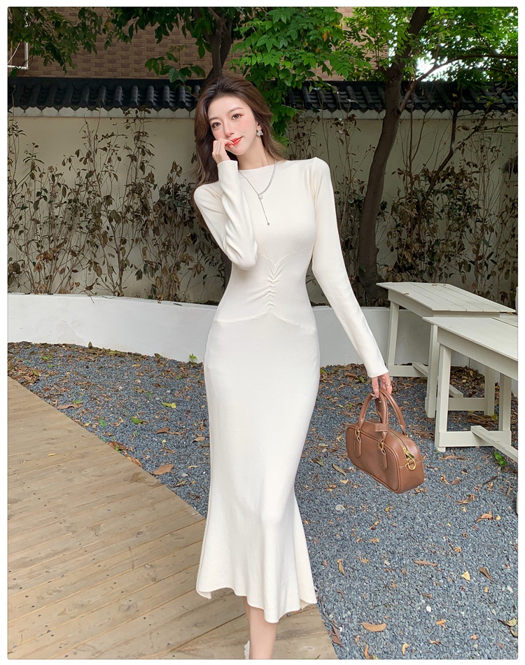 France style dress knitted long dress for women