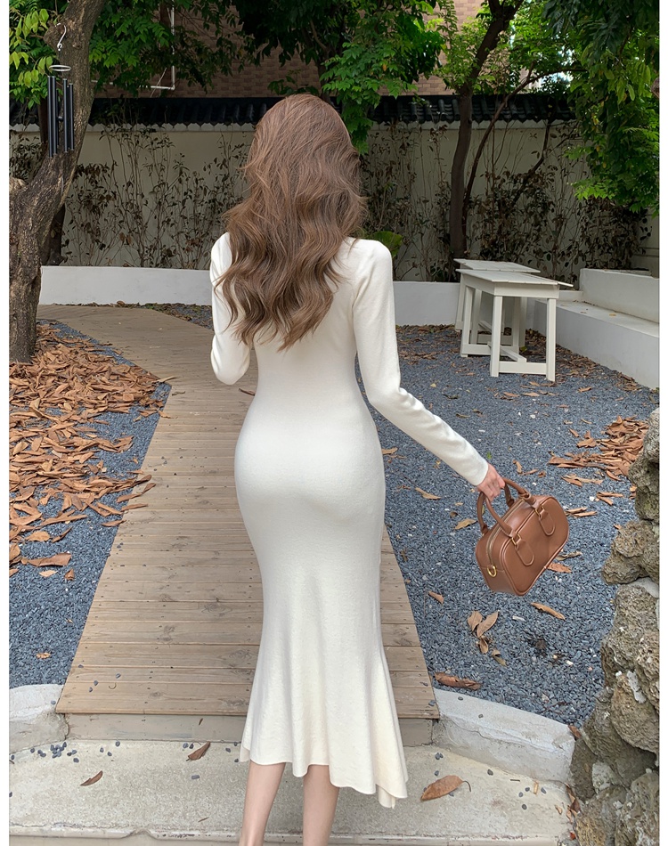 France style dress knitted long dress for women