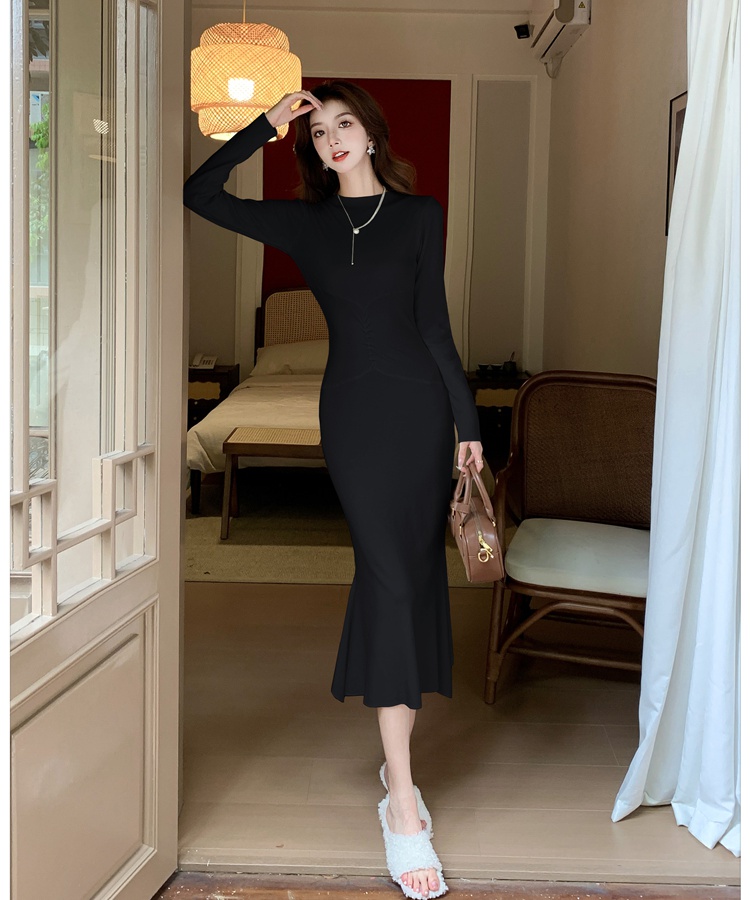 France style dress knitted long dress for women