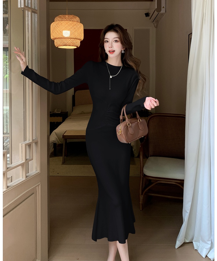 France style dress knitted long dress for women