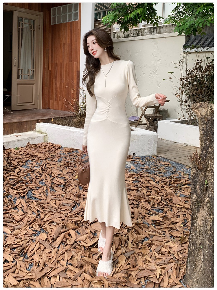 France style dress knitted long dress for women