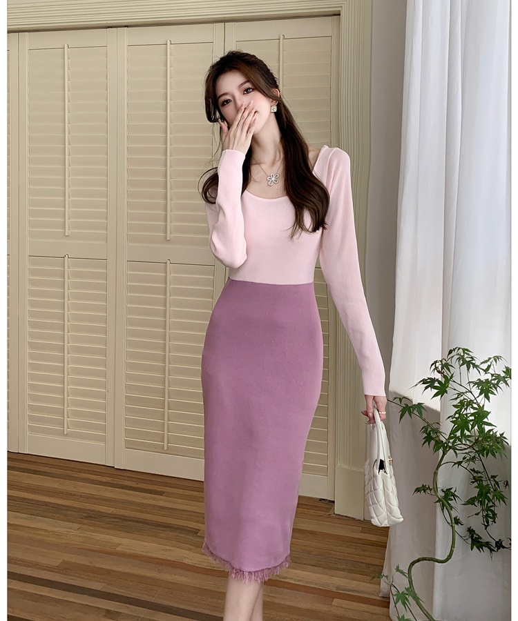 France style tassels sweater dress elegant dress for women