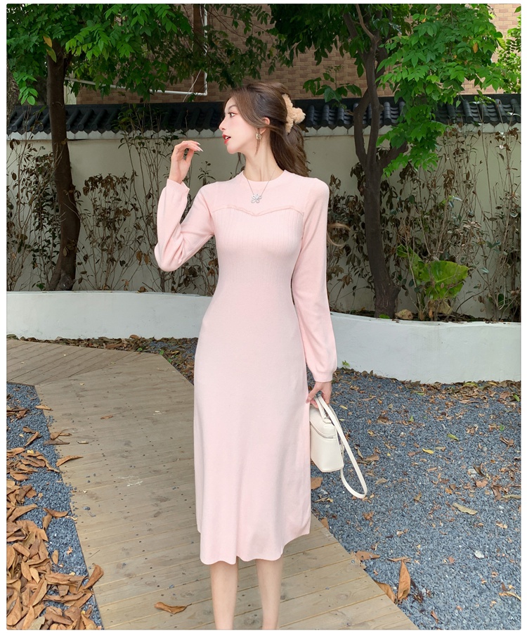 Pinched waist dress tender long dress for women