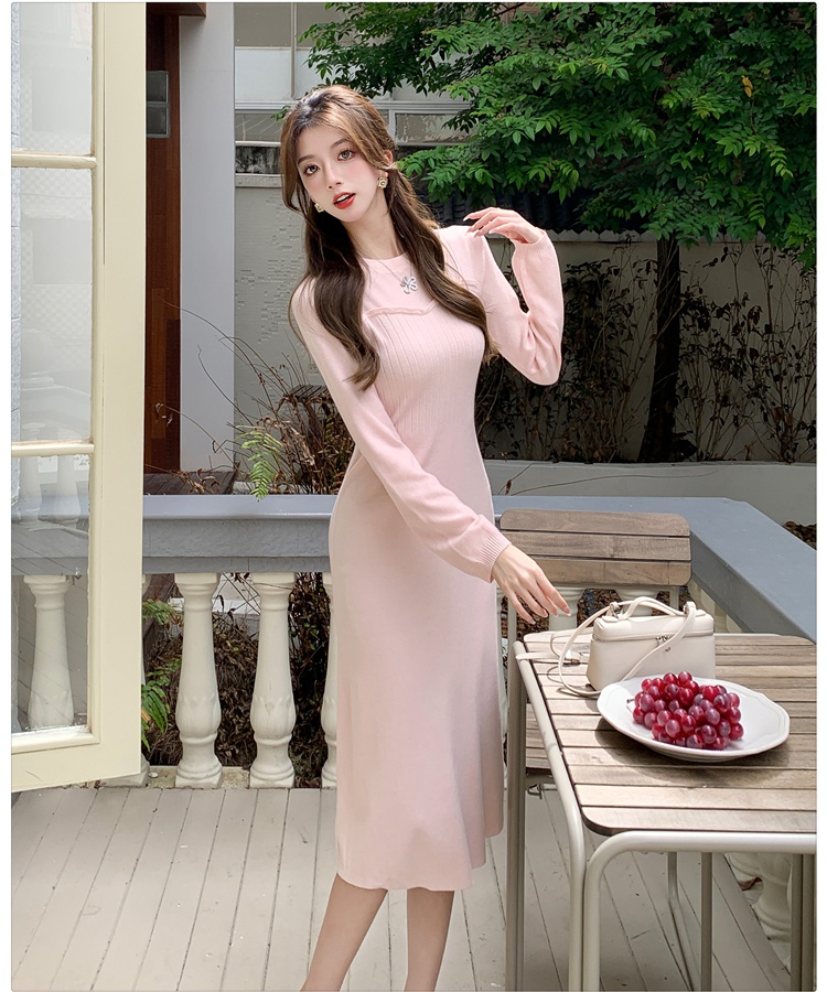 Pinched waist dress tender long dress for women