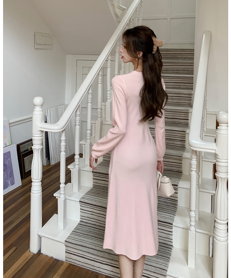 Pinched waist dress tender long dress for women