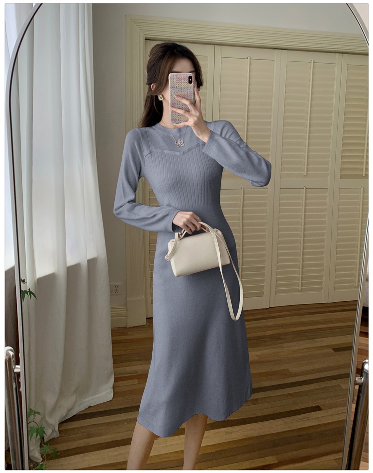 Pinched waist dress tender long dress for women