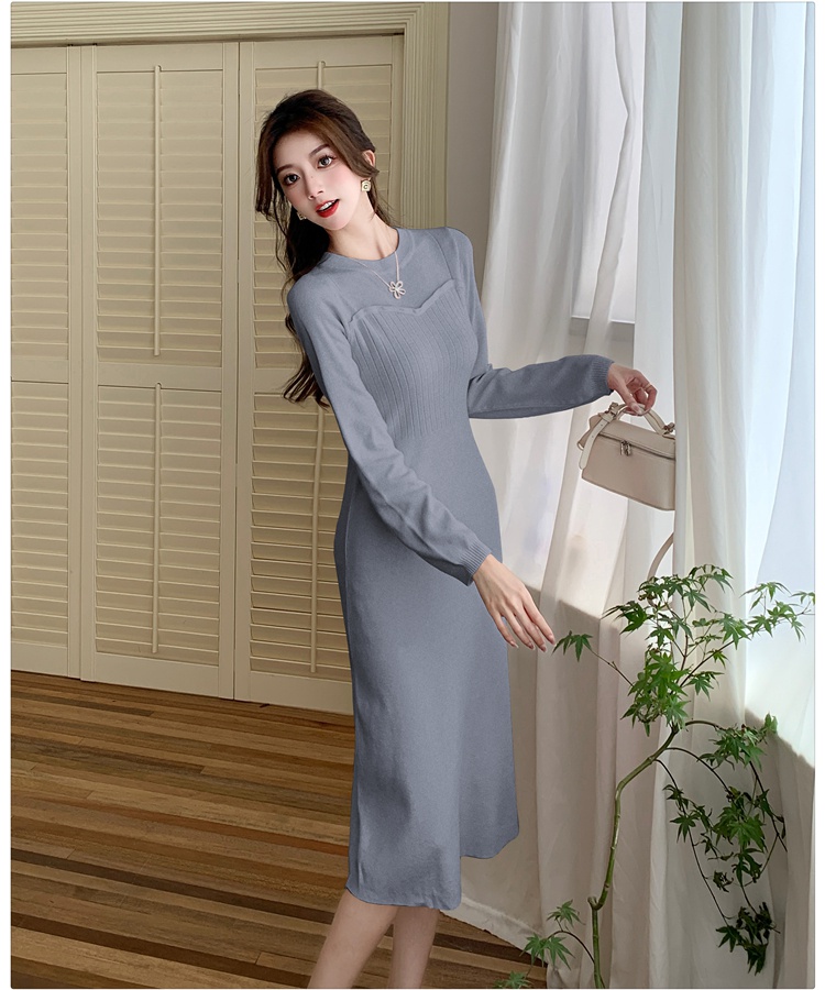 Pinched waist dress tender long dress for women