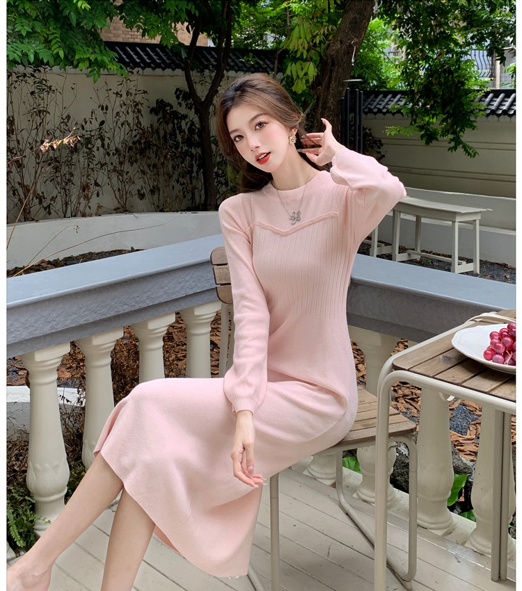 Pinched waist dress tender long dress for women