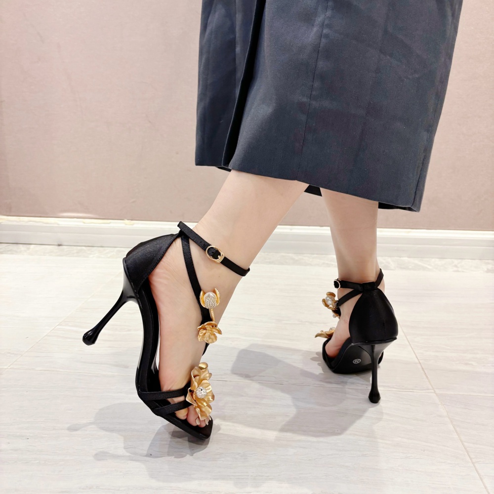 Open toe fashion fine band lady high-heeled summer sandals