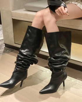 Fashion fine-root thigh boots high-heeled boots for women