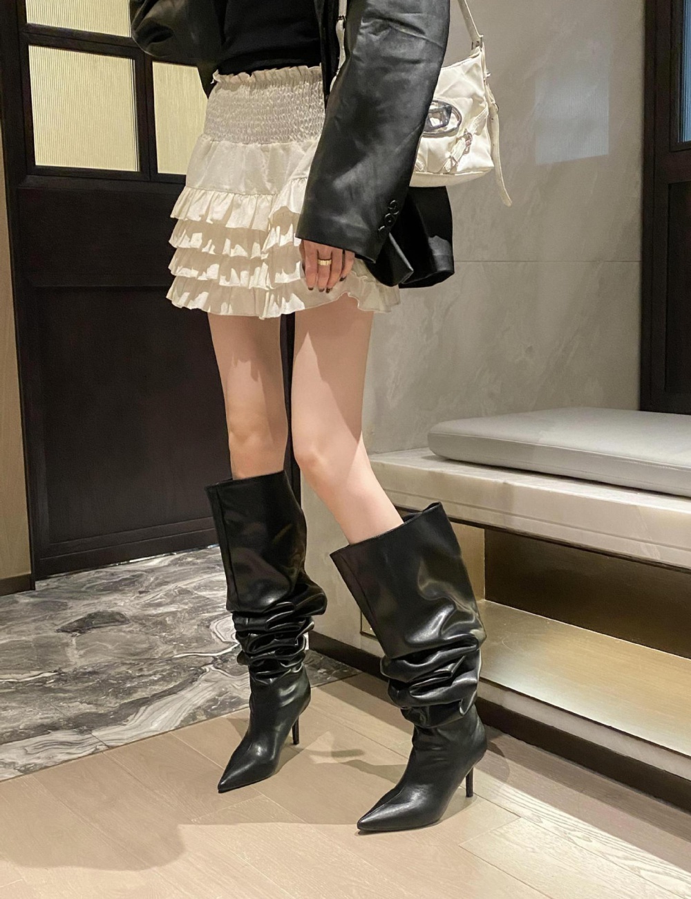 Fashion fine-root thigh boots high-heeled boots for women