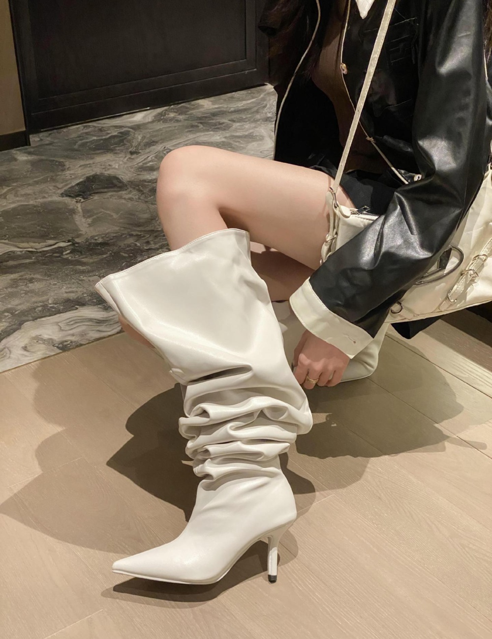 Fashion fine-root thigh boots high-heeled boots for women