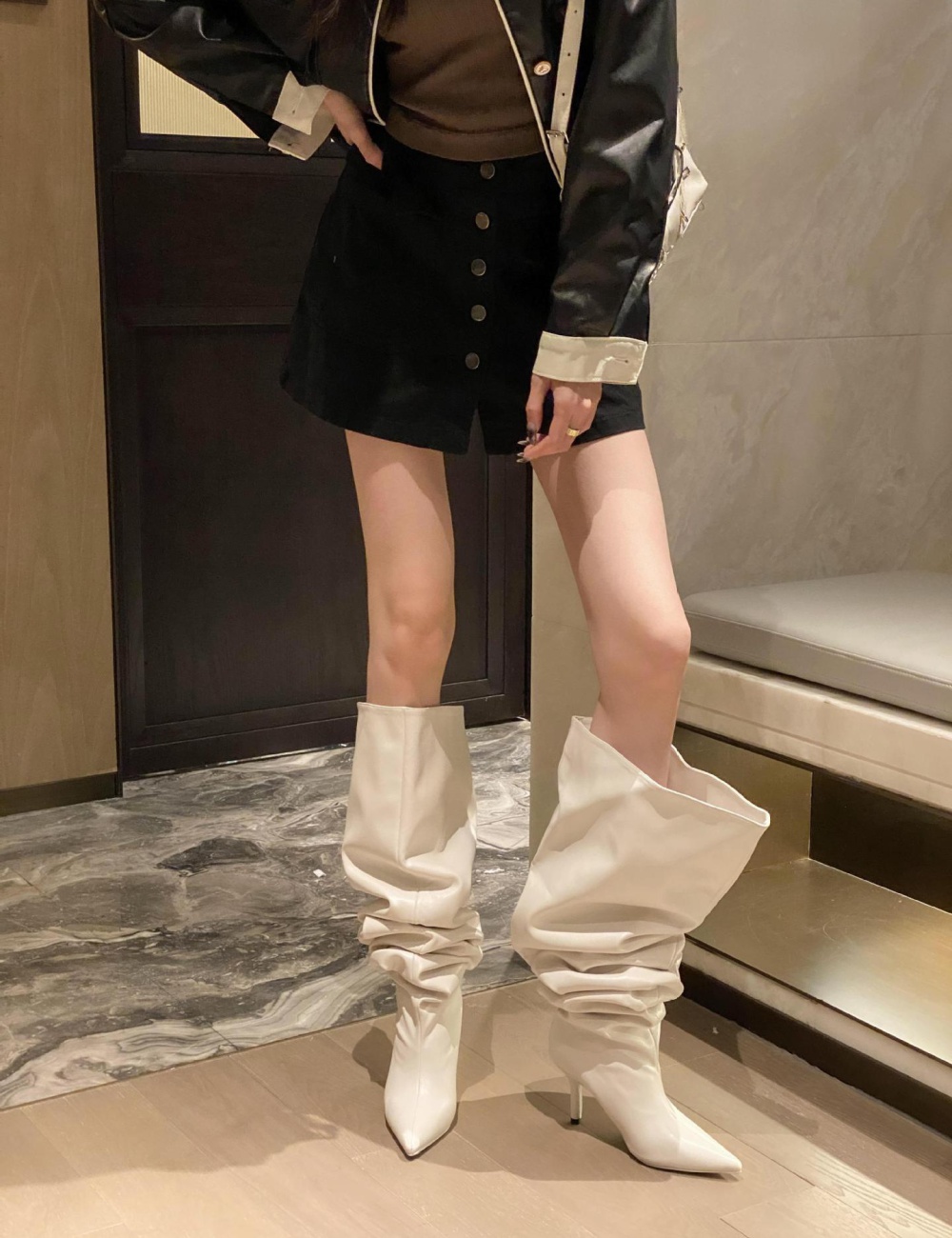 Fashion fine-root thigh boots high-heeled boots for women