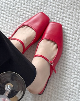 Autumn Korean style shoes all-match red slippers for women